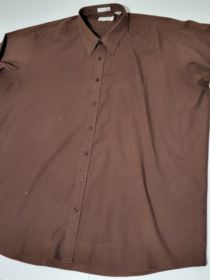 (#A1) Lucasini Brown Long Sleeve Button Up Size Men's 20 | eBay