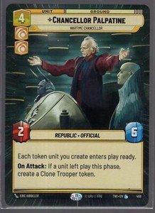 Star Wars Unlimited TotR Hyperspace Card TWI468 Chancellor Palpatine