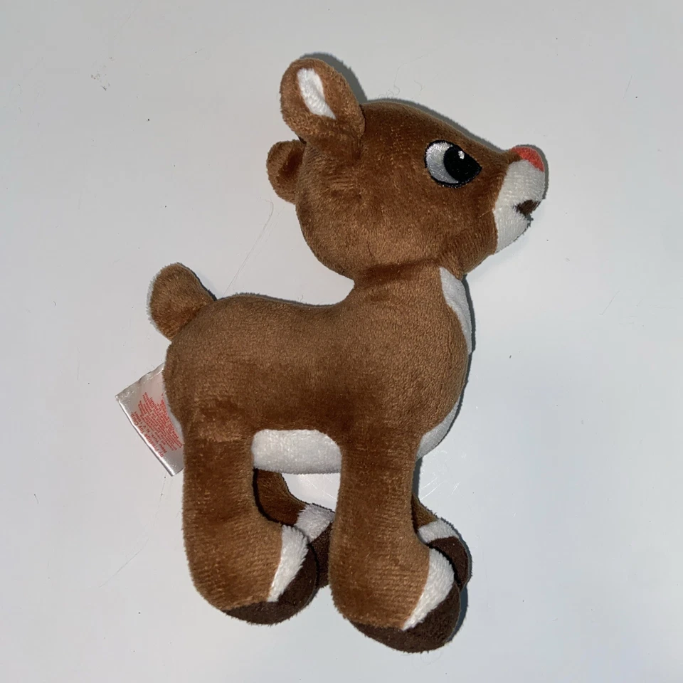 Rudolph the Red-Nosed Reindeer 6 1/2" Plush Baby Rattle All Soft Lovey Toy - Image 3 of 4