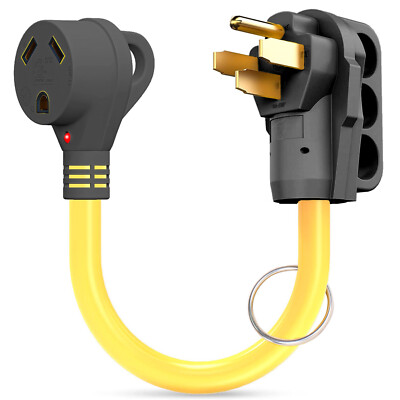OPEN BOX - RV 50Amp Male To 30Amp Female Power Cord Plug Adapter 50M/30F Cable