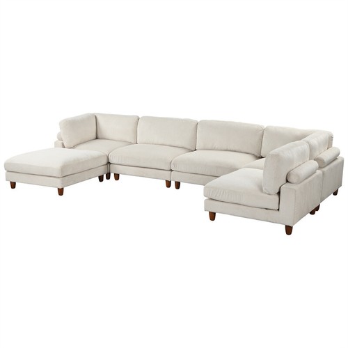 163''Modular Sectional Sofa,with Ottoman L Shaped Corner Sectional 6-Seater - Picture 14 of 24