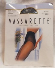 New Vtg Vassarette Panty Shaper V Panel Hosiery Off Black Womens Medium 8470
