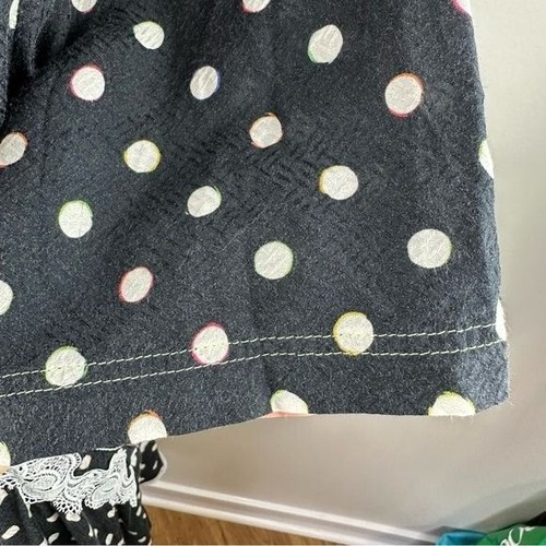 Koche Silk Blend Polka Dot Panel Black Asymmetrical Hem Midi Dress US 10 EUR 42 - Picture 11 of 16