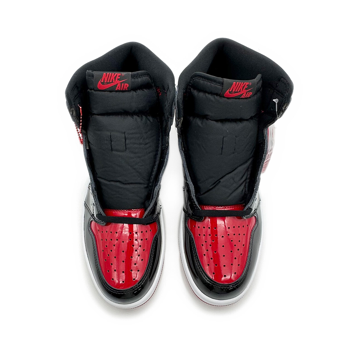 555088063 Nike Air Jordan 1 Retro High OG Patent Bred Varsity Red