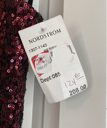 Dress the Population NWT Women's Mini Red Sequin Dress Size S Strappy - Picture 4 of 13