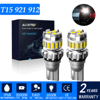 2X CANBUS 921 T15 Backup Light Bulb W16W 912 LED Reverse Light 6000K Error Free
