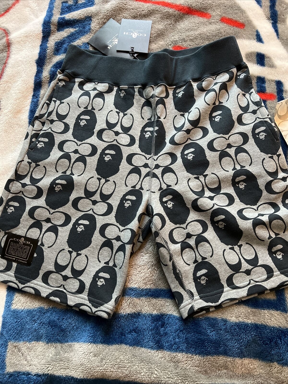 クーポン大特価 BAPE × COACH SWEAT SHORTS NAVY L メンズ