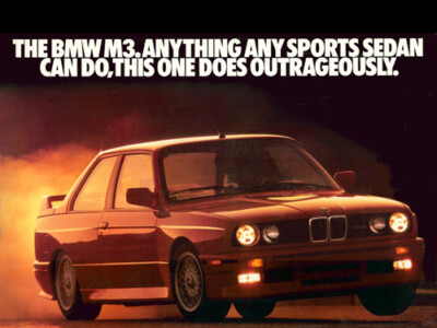 BMW 1986-1988 E30 M3 EVOLUTION RETRO POSTER DRUCK OLDTIMER 80er WERBUNG A3