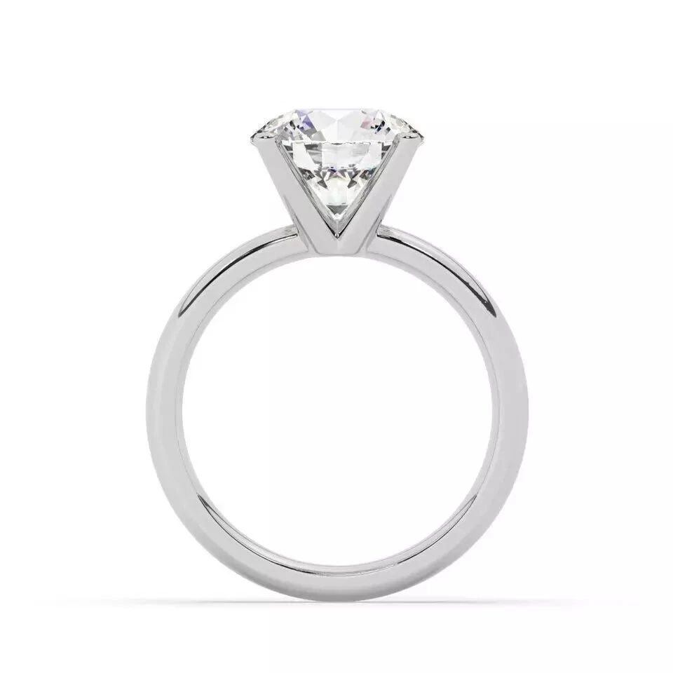 Anillo solitario redondo de platino cultivado en laboratorio de 3,00 quilates F VVS2 certificado IGI Foto 2 de 4