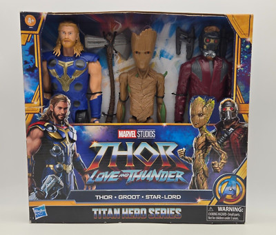 Marvel Thor Love & Thunder 3-Pack Action Fig Set Titan Hero Series Hasbro NIB