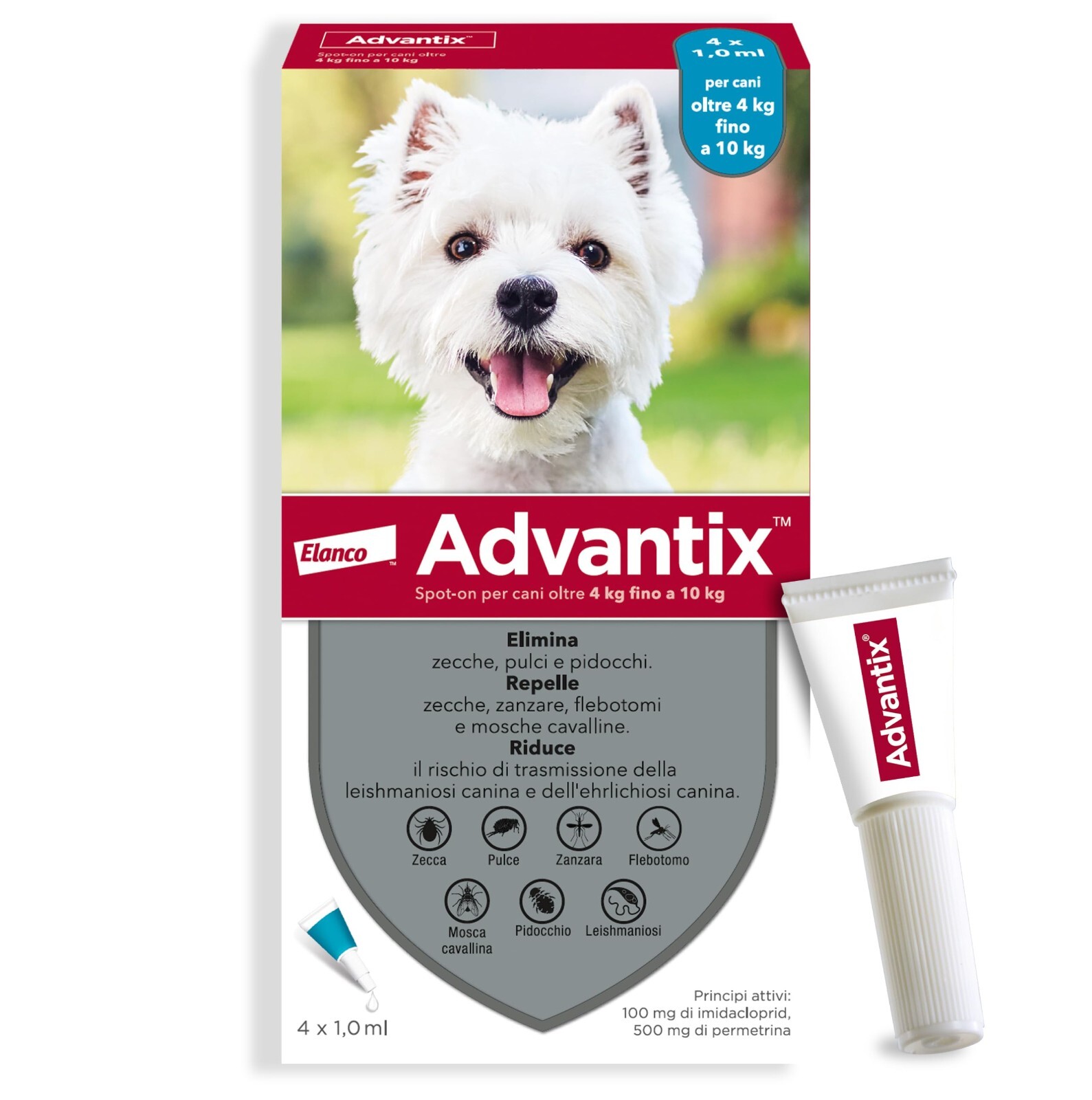 Antiparassitario Advantix Cani 4-10 kg 4 Fiale - Elanco Originale 2027