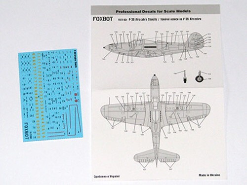 Decals Stencils for P-39 Airacobra FOXBOT 72-031 Scale 1:72 - Picture 6 of 24
