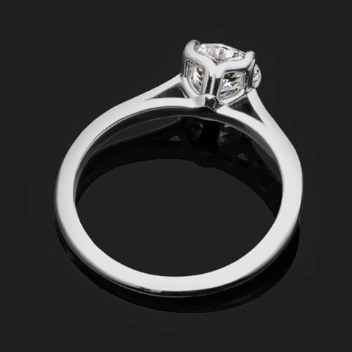 Lab Grown 1 Ct Round Cut IGI Certified Diamond Engagement Ring in 18k White Gold - Picture 8 of 15