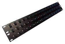 48 Port SC Fiber Patch Panel 10Gb/40Gb Multimode Aqua Couplers Loaded 2u 19"