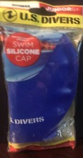 U.S. Divers Junior 6 Swim Silicone Cap Blue NEW 