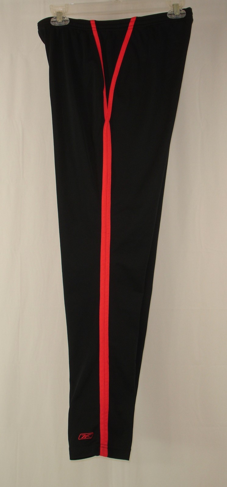 Reebok Unlined Women's Track Pants Black Red Stripe US S UK 10 Yoga Running  thumbnail 2
