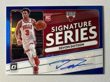 2020 Donruss Optic Signature Series Blue Prizm Devon Dotson Rookie Auto RC #/25