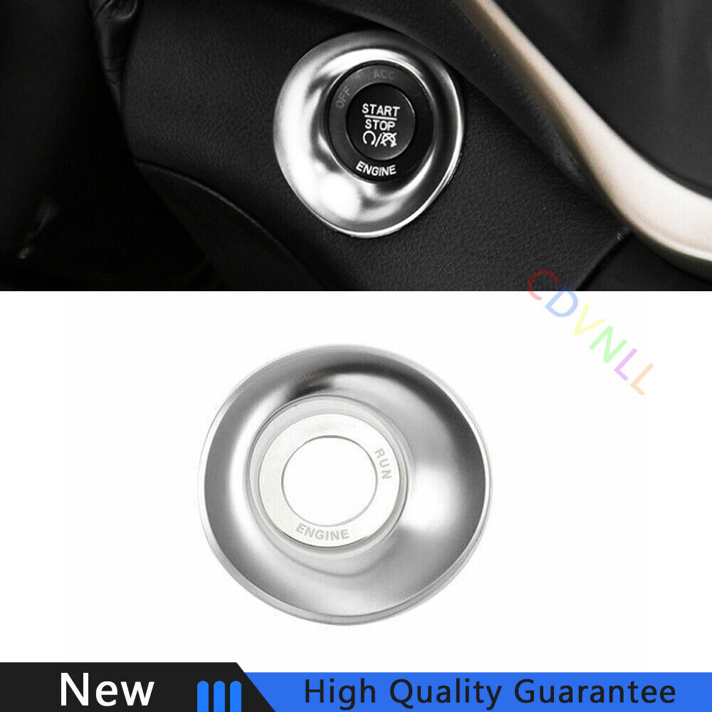 For Jeep Cherokee 2014-2020 Aluminum Silver One-Click Startup Switch Cover Trim