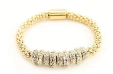 Gold Bracelet Made With Swarovski Crystals Brand New