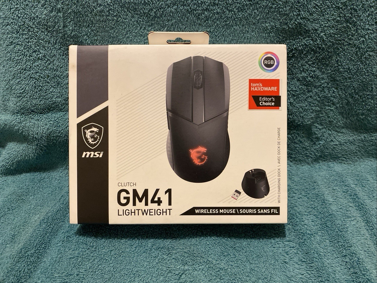 MSI Clutch GM41 Lightweight Wireless Gaming Mouse w/ Charging Dock | New