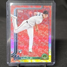 2025 Topps Series 1 Adam Mazur Miami Marlins #309 Flowers Parallel Rookie /50