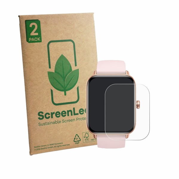 "2X Screenleaf Displayschutzfolie FüR Trunsif Smartwatch 1.85\" Nachhaltig "-image