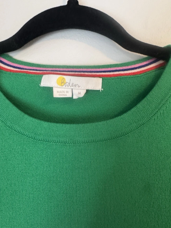 Top de manga corta tejido verde Boden - mediano para mujer - suéter manga abullonada Foto 2 de 4