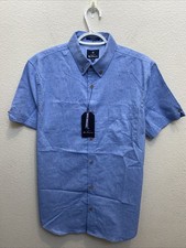 Ben Sherman Medium Blue Mens Short Sleeve Button Down Collared 89 NWT