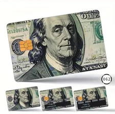 Lot x4 Hundred Dollar Bill USA Currency Money Credit Debit Card Skin Sticker 062