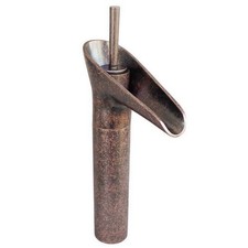 Antique Copper Waterfall Bathroom Vessel Sink Faucet Single Handle Mixer Tap