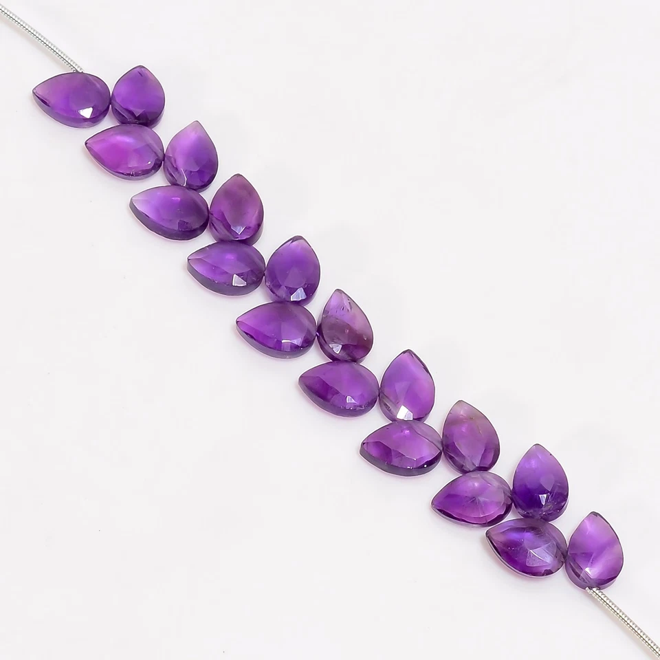 Cuentas facetadas con forma de pera de piedras preciosas de amatista africana 10X7X4 mm hilo 4" UGB-823 Foto 3 de 4