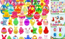 24 Pack Prefilled Easter Eggs with Squishy Toys Inside Bright Easter Squishy
