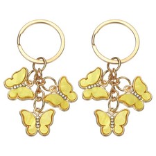 2Pcs Butterfly Keychain for Women, Cute Butterfly Keychain Chain, Yellow