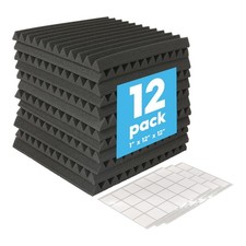 Square Foam Acoustic Panels Black 30 x 30cm Studio Soundproofing Wall Tiles