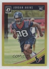 2018 Donruss Optic Rookies Red & Yellow Prizm Jordan Akins #141 8d2