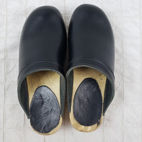 SVEN Womens Size 10.5 EU 41 Black Leather Clog Made USA - Picture 10 of 11