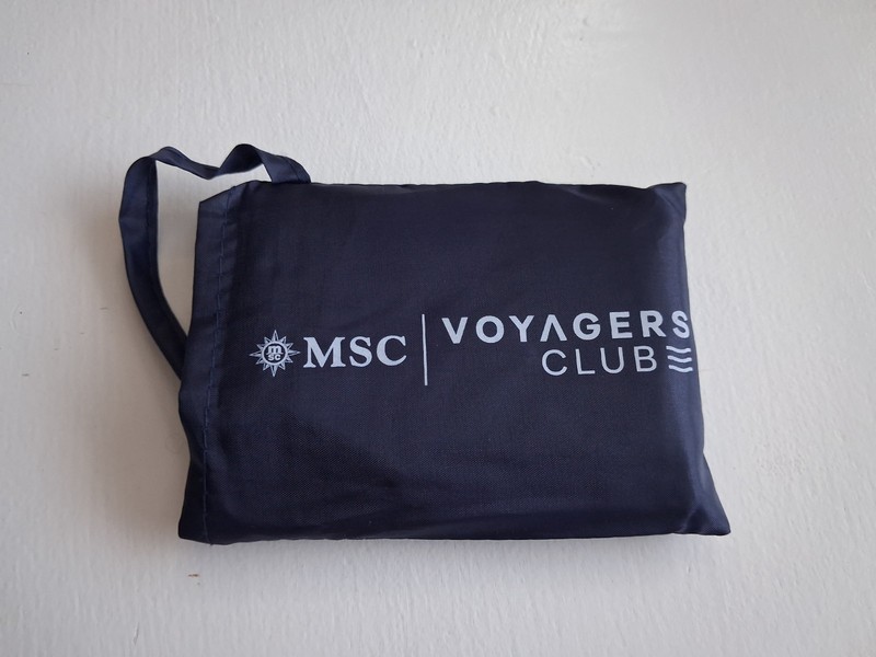 MSC Cruise Voyagers Club Logo Packable Pocket Tote Bag