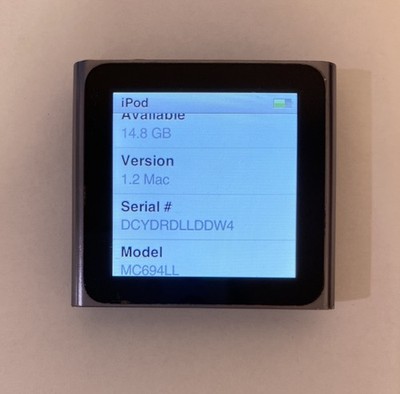 Apple iPod nano 6th Generation Graphite (16 GB) Works Great