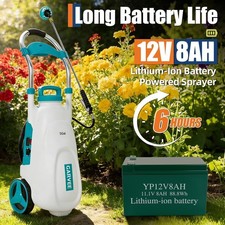 Battery Powered Sprayer 5.3/10.5/13 Gal 12V 8Ah 6 Nozzles 90PSI Wheeled Cart