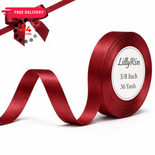Burgundy Satin Ribbon 3/8 Inch x 36 Yards for Gift Wrap Inch,