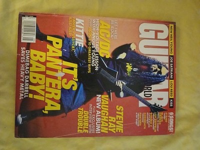 Guitar World Magazine AC/DC Kittie Stevie Ray Vaughn Pantera Kiss Black Crowes