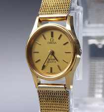 1979 Near MINT OMEGA De Ville 20mm 591.0019 Quartz Cal.1353 Gold Women's Vintage