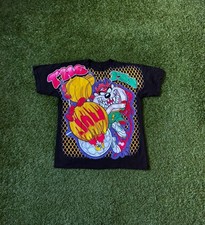 Rare 90s Looney Tunes "Taz Jam It" AOP bootleg tee size L Used in Great