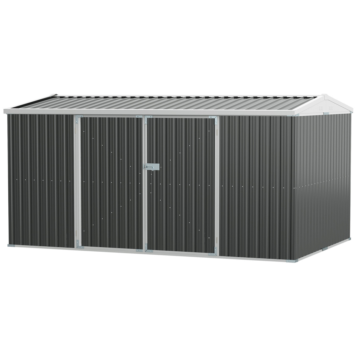 Bobobiy Grey 14 X 8Ft Outdoor Garden Metal Storage Shed With Lockable Door, Tool Storage Box For Garden, Patio And Lawn, - Image 2