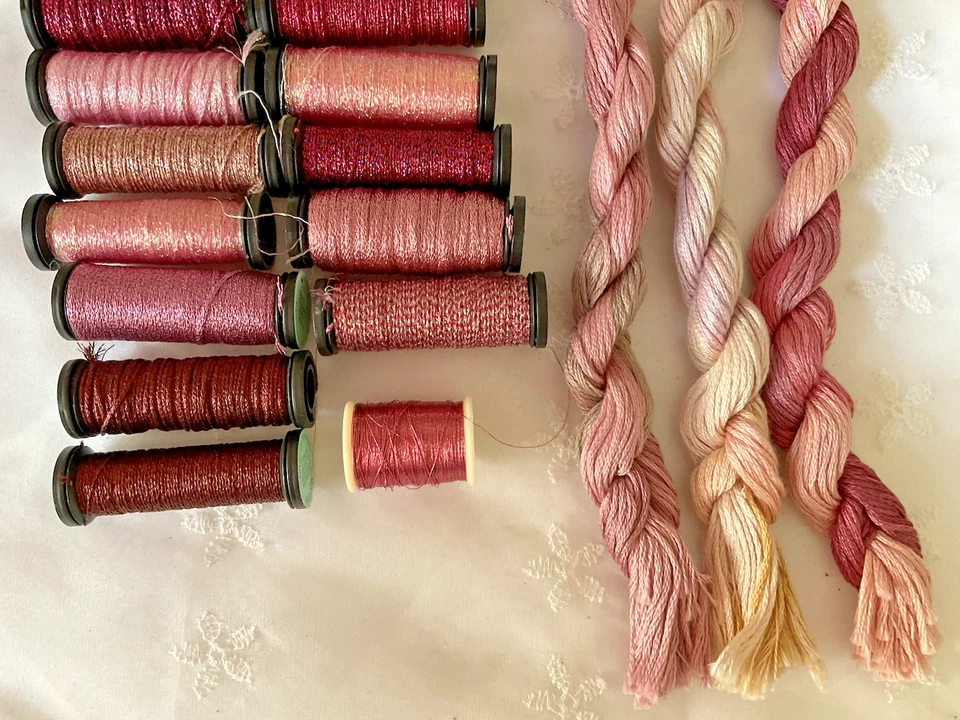 Kreinik Needlepoint Fibers Threads Lot of 18 Metallics Overdyed Lavender Pink - Image 4 of 4