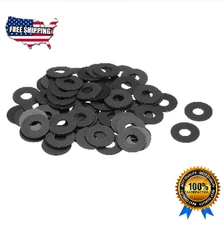 60Pcs M8 Nylon Flat Washers 8mm ID 20mm OD 1mm Thick Spacer Gasket Black