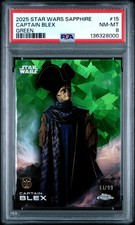 2025 TOPPS CHROME SAPPHIRE EDITION STAR WARS GREEN #15 CAPTAIN BLEX 93/99 PSA 8