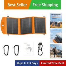 Solar Panels 30W Portable Foldable Solar Charger with 5V USB-A and USB-C Fast...