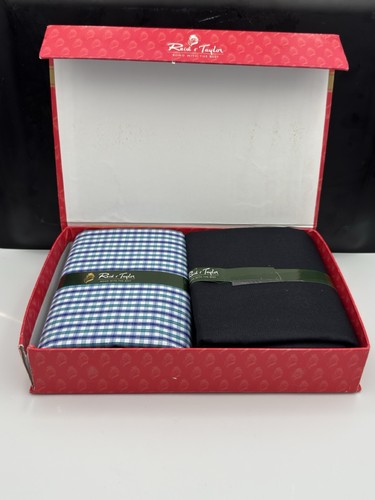 Reid & Taylor Suiting & Shirting Fabric Blue And Black Indian Fabrics - Picture 3 of 12