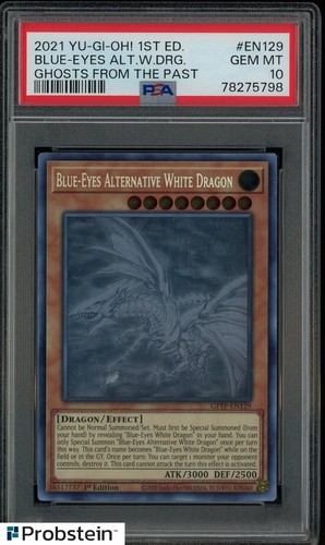 2022 Yu-Gi-Oh! 1st Edition GFP2-EN129 Blue-Eyes White Dragon Ghost Rare PSA 10